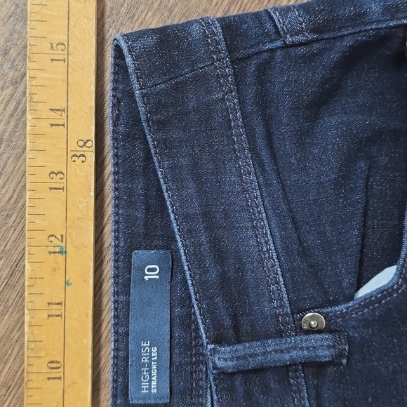 J. JILL Dark Blue Jeans Sz 10 High Rise Straight Leg - Picture 4 of 5